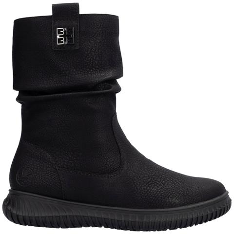 Black Casual Closed Ladies Mid Height Boots Stivaletti Pelle Sintetica Scarpe Donna Nero Eu 37, 74283-00 - Foto 3