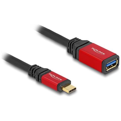 USB 10 Gbps Adattatore USB Type-C maschio per USB Tipo-A femmina 15 cm metallo rosso - Foto 2