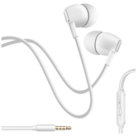 Cuffie Cablate Jack 3,5 Mm Con Microfono Integrato, Bianco - Foto 1