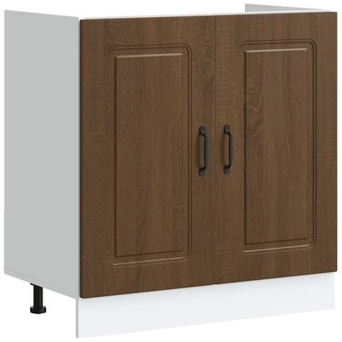 Mobile Base Lavello Kalmar Rovere Marrone 80x46x81,5 Cm - Foto 2