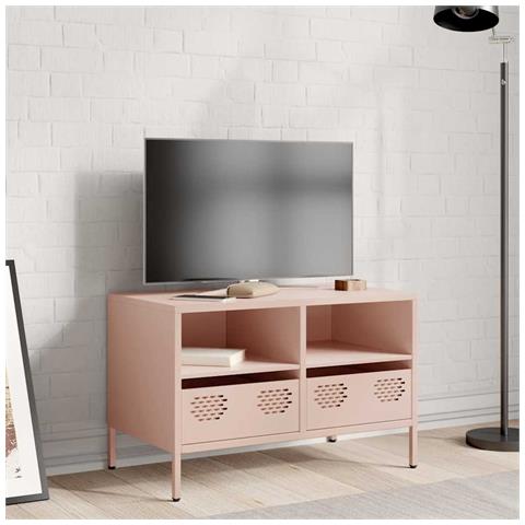 Mobile Tv Rosa 68x39x43,5cm In Acciaio Laminato A Freddo - Foto 3