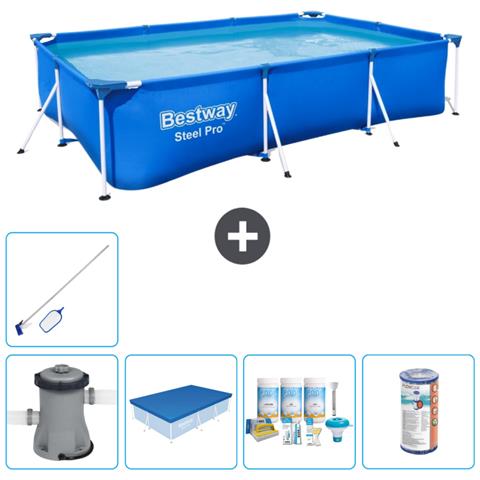 Piscina Fuori Terra - Rettangolo - 300x201x66 Cm - Blu - Include Accessori Coordinati Cb15 - Foto 1