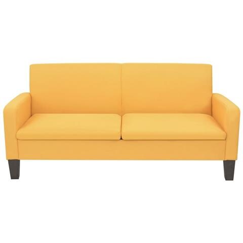 Divano A 3 Posti 180x65x76 Cm Giallo - Foto 1