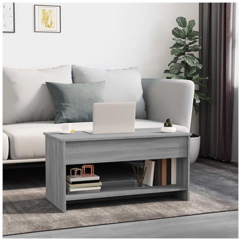 Lusso Casadino - Tavolino Salotto Grigio Sonoma 102x50x52,5 Cm Legno Multistrato - Foto 2