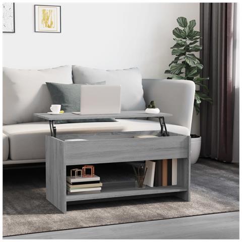 Lusso Casadino - Tavolino Salotto Grigio Sonoma 102x50x52,5 Cm Legno Multistrato - Foto 8