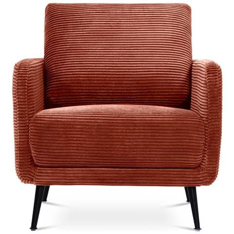 Poltrona Di Design Emma In Velluto A Coste Color Terracotta - Foto 2