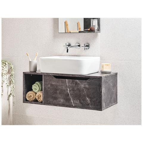 Mobile Lavabo A Parete Cascavel 80 Cm Marmo Nero - Foto 1