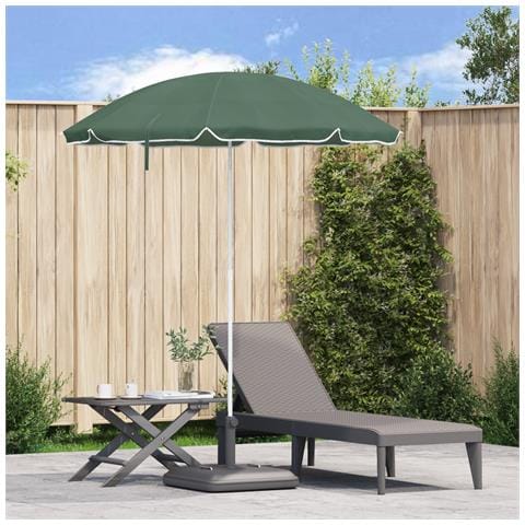 ombrellone da spiaggia  con palo in metallo verde 161x193 cm in poliestere - Foto 2