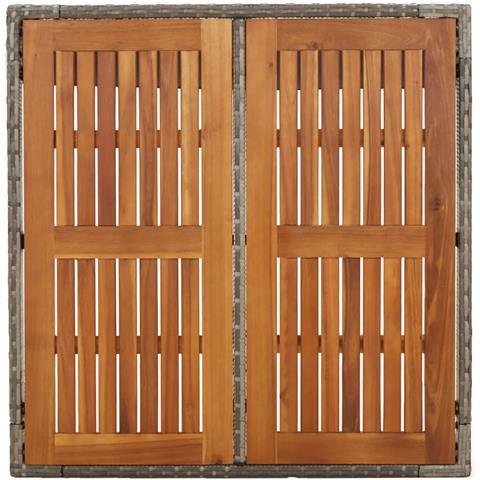 Set da Pranzo da Giardino 3 pz con Cuscini in Polyrattan Grigio - Foto 9