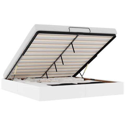 Struttura Letto Pouf senza Materasso 180x200 cm Similpelle - Foto 1