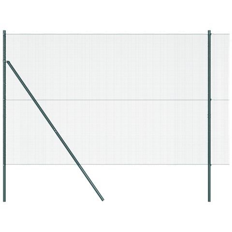 Recinzione in rete saldata con 13 pali Verde 1.4x50 m Acciaio - Foto 1