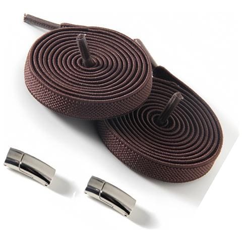 Lacci Per Scarpe Senza Allacciatura Con Fibbia Magnetica Argento, 2 Paia, Elastici E Compatibili Con Scarpe Da Ginnastica, Scarpe Eleganti E Casual Brown - Foto 2