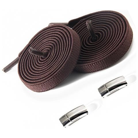 Lacci Per Scarpe Senza Allacciatura Con Fibbia Magnetica Argento, 2 Paia, Elastici E Compatibili Con Scarpe Da Ginnastica, Scarpe Eleganti E Casual Brown - Foto 3