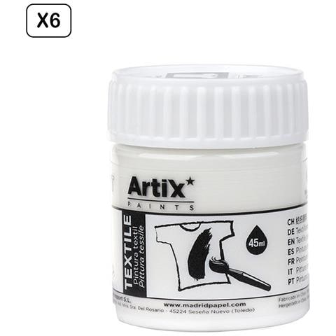 Pack 6 Uds. Pittura Textile Bianca 45 Ml - Foto 1