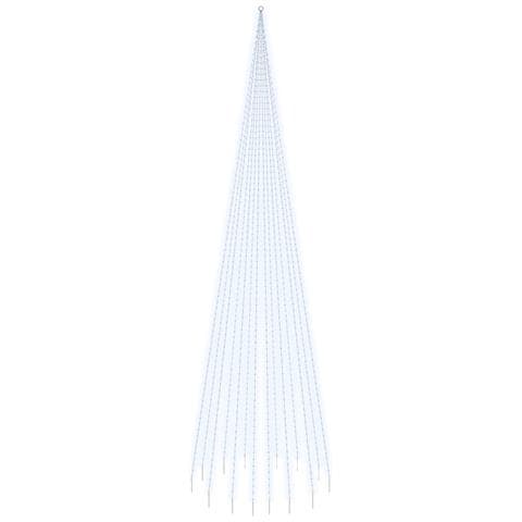 Albero Di Natale Pennone Bianco Freddo 1134 Led 800 Cm - Foto 1