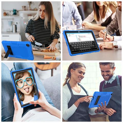 Custodia Per Samsung Galaxy Tab A7 10.4"" Armored Con Supporto Blu - Foto 4