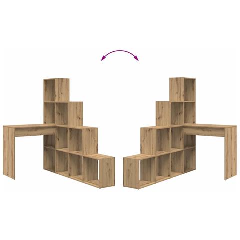 Scrivania ad angolo rovere artigianale 101,5 x 149,5 x 149,5 cm - Foto 9