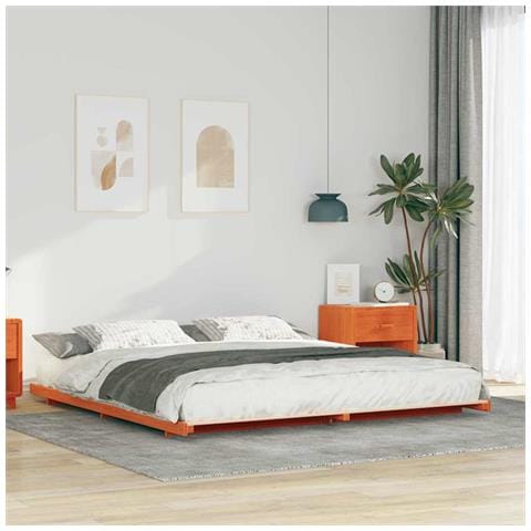 Struttura letto a terra Cera marrone 180 x 210 cm - Foto 2