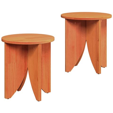 Tavolino da salotto 2 pcs Cera marrone 41,5 x 41,5 x 44 cm - Foto 1