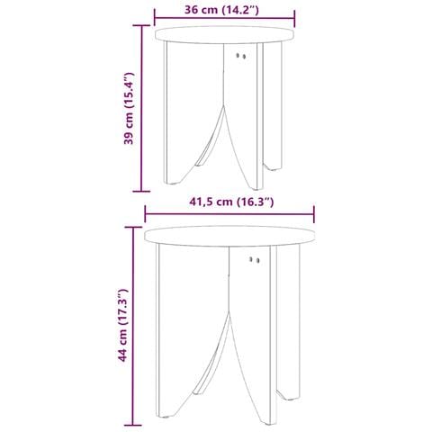 Tavolino da salotto 2 pcs Cera marrone 41,5 x 41,5 x 44 cm - Foto 9
