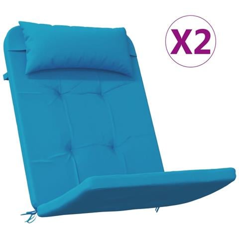 Cuscini per Sedia Adirondack 2 pz Blu Chiaro in Tessuto Oxford - Foto 1