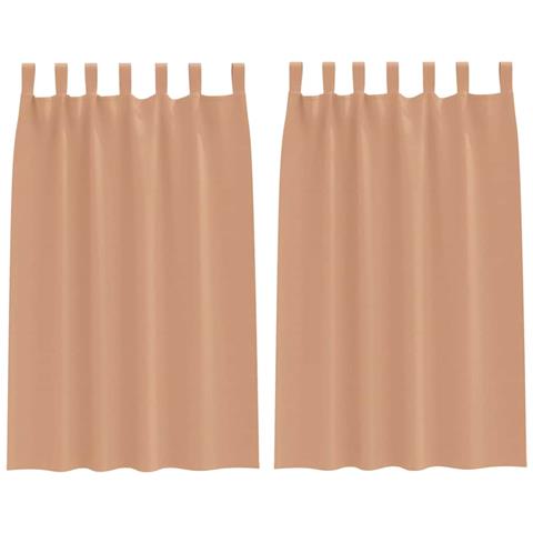 Tende con tende 2 pcs Marrone chiaro 175x140cm Poliestere - Foto 1