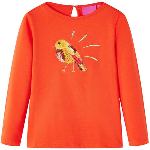 Maglietta da Bambina Maniche Lunghe Arancione Scuro 140 - Foto 1
