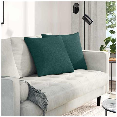 Cuscini da Divano 2 pcs Verde Scuro 50 x 50 cm Tessuto - Foto 2