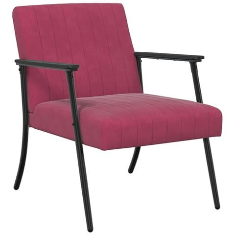 poltrona Rosso Vino 59 x 75 x 78 cm Velluto - Foto 1