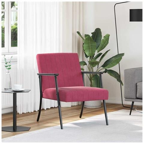 poltrona Rosso Vino 59 x 75 x 78 cm Velluto - Foto 2
