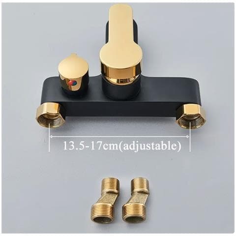 Rubinetto per vasca, Blackswan, tipo M98, modello nero opaco /oro lucido con doccia a 3 modalità, misura 18 cm - Foto 4