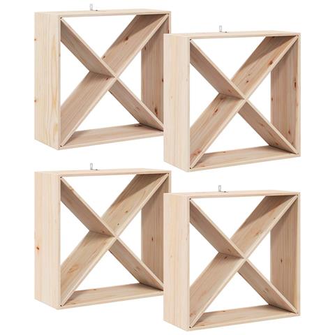 Portabottiglie 4 pcs Naturale 62 x 25 x 62 cm Pino massello - Foto 1
