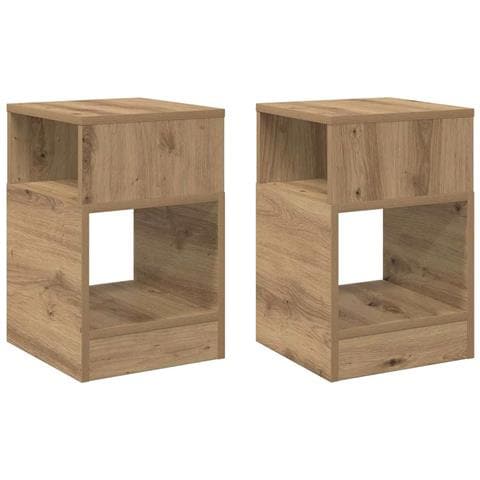 Tavolino 2 pcs Rovere artigianale 30,5 x 30 x 45 cm - Foto 1