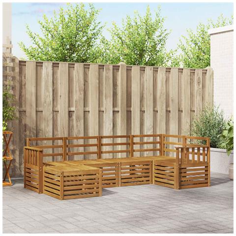 Set divani 6 pcs Naturale Legno di Acacia Massello - Foto 2