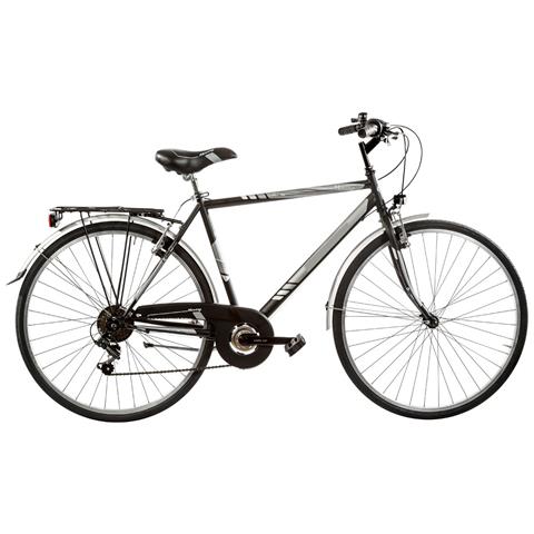 Bici Da Uomo City Bike Bicicletta Misura 28 Linea Moving Cambio 6v Mov28u6v Completa Di Accessori E Luci A Led - 47 Nero Opaco - Foto 1