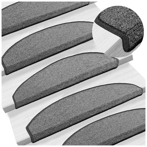 Tappetini per scale autoadesivi 15 pcs Grigio Scuro - Foto 2