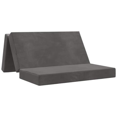 Divano Letto Pieghevole 160 x 67 x 45 cm Grigio Scuro - Foto 1