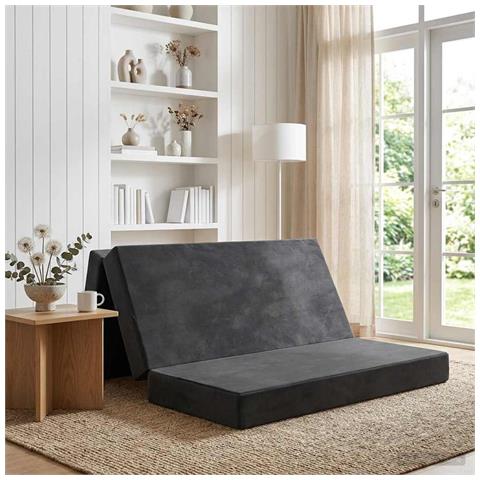 Divano Letto Pieghevole 160 x 67 x 45 cm Grigio Scuro - Foto 2