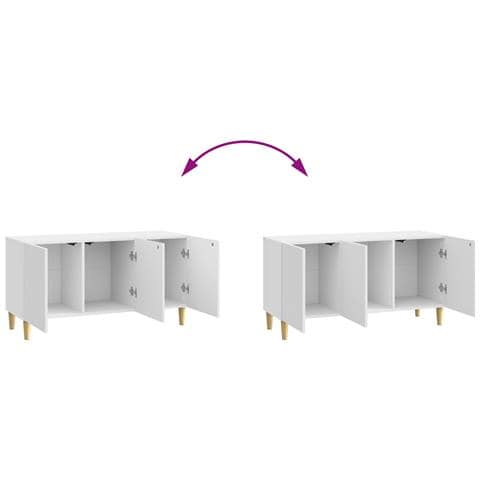 Mobile TV Bianco Lucido 99 x 34,5 x 50 cm Legno ingegnerizzato - Foto 9