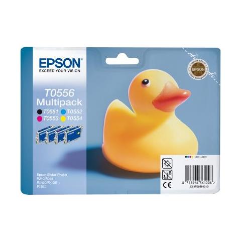 C13T05564020 Cartuccia Ink Originale Nera Gialla Ciano Magenta per Stylus Foto RX420/425 / R240 Capacità 290 Pagine - Foto 4