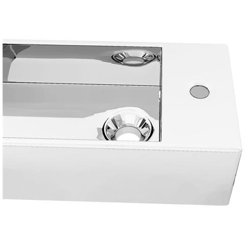 Lavandino con Troppopieno 49x25x15 cm in Ceramica Argento - Foto 2
