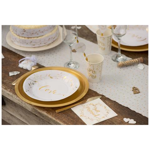 Santex - 20 Tovagliolini Di Carta Just Married Bianco E Oro - Foto 2