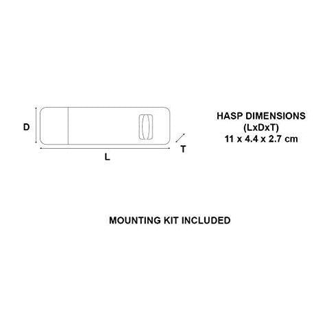 704eurdblk Esterna Porta Lucchetto Hasp Nero 11 X 44 Centimetri - Foto 2