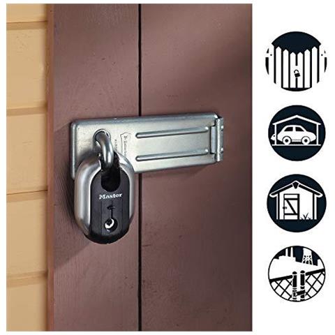 704eurdblk Esterna Porta Lucchetto Hasp Nero 11 X 44 Centimetri - Foto 4