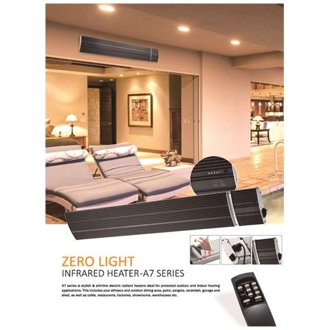 Calore Nero 3200 Radiatore A Infrarossi Per Esterno In Alluminio Da 3200w Nero Onde Lunghe Nessuna Emissione Di Luce Adatto Allaperto Con Telecomando Rivestimento Ceramico Protezione Ip 65 - Foto 7