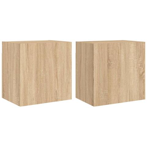 Mobili Tv Muro 2pz Rovere Sonoma 40,5x30x40cm Legno Multistrato - Foto 2