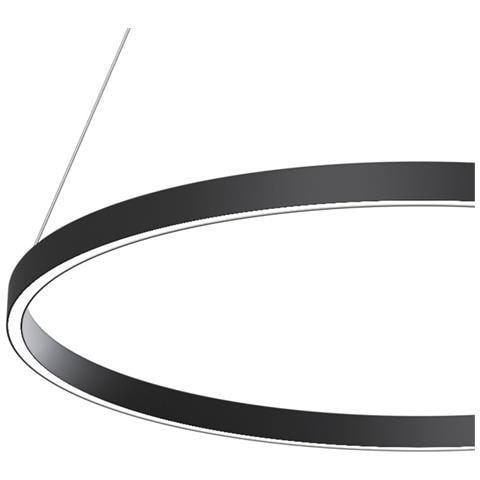 Lampadario A Sospensione Moderno Rim Alluminio Nero 1 Luce Led 51w - Foto 2