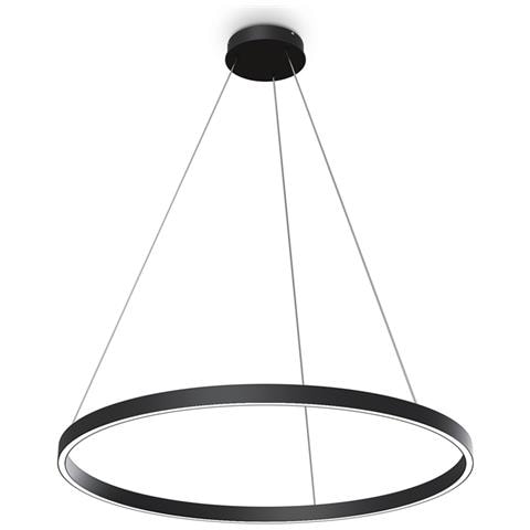 Lampadario A Sospensione Moderno Rim Alluminio Nero 1 Luce Led 51w - Foto 1