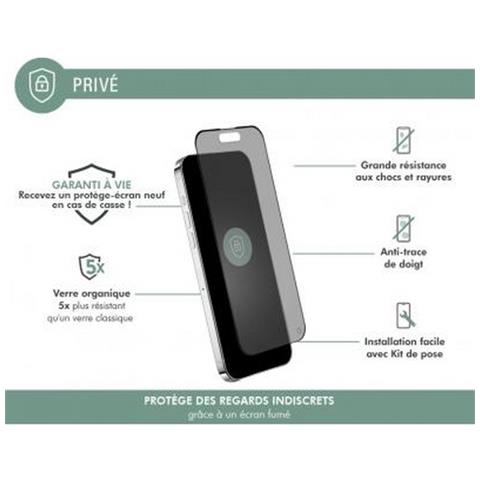 Vetro Organico Per Iphone 15 Pro Max 2.5d Spy, Nero Transparente - Foto 2