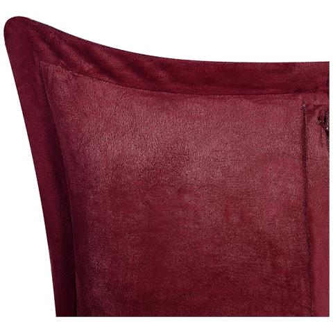 Set Di 2 Cuscini Zinnia Velluto A Coste 47 X 27 Cm Bordeaux Tinta Unita - Foto 2